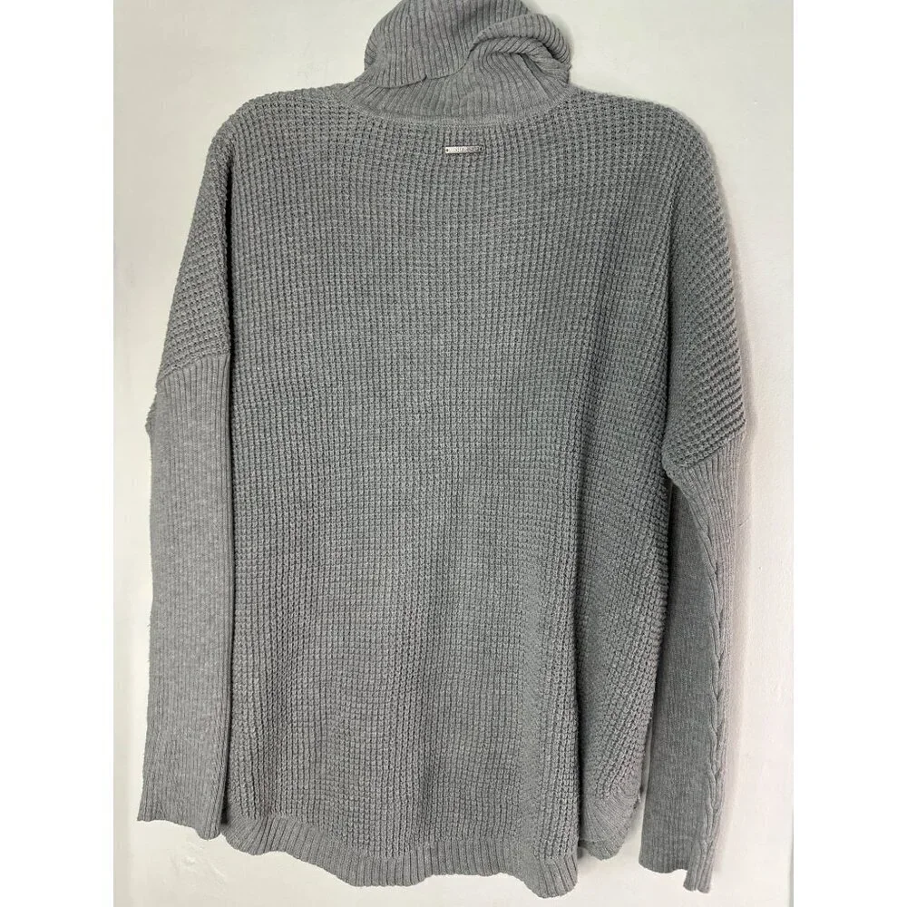 Michael Kors Womens Cable Knit Sweater Size L Gray Chunky Soft Cozy Fall Y2K